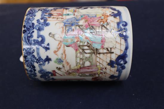 A Chinese export famille rose mug, Qianlong period, H. 11.5cm
